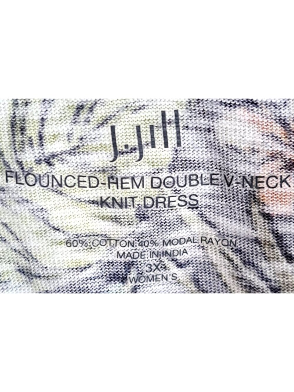 J.Jill 3X Multicolor Tropical Flounced Hem Double V Neck Shift Dress Sleeveless - Picture 2 of 7